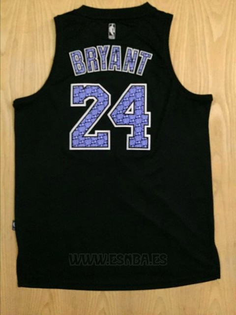 Camiseta Diamonds Editon Los Angeles Lakers Kobe Bryant #24 Negro